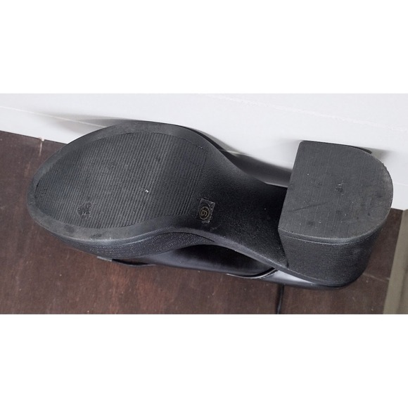 Allegra K Womens Black Faux Leather Platform Chunky Heel Lace Up Oxford Shoes 9 - Picture 5 of 7